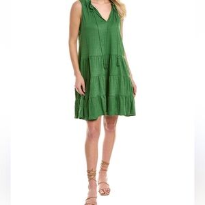Max Studio Sleeveless Tiered Dress Green Size L